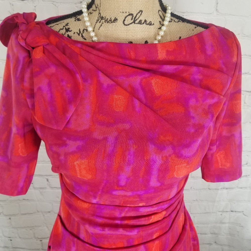 Kay Unger New York Printed Sheath Cocktail Dress 4 - Picture 6 of 8